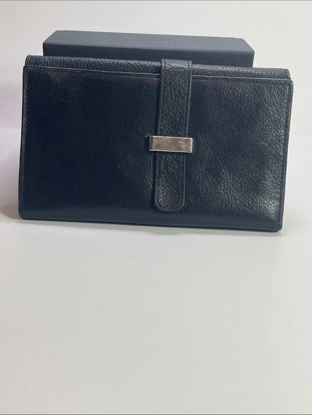 Danier Genuine Leather Black Leather Wallet Clutch